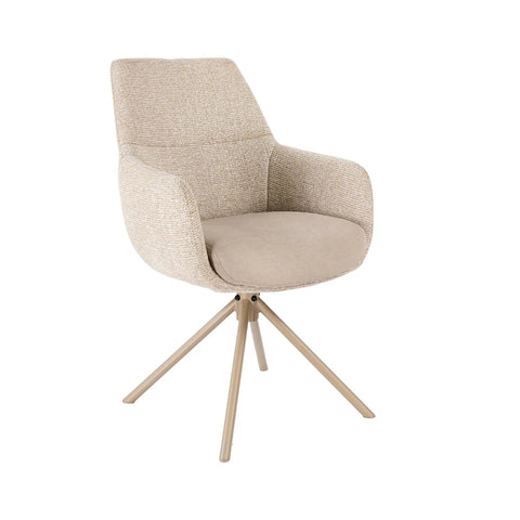 Alessia Natural Tweed Swivel Dining Chair with Pocket Springs - Set of 4,6 or 8