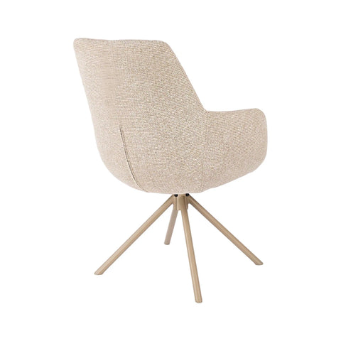 Alessia Natural Tweed Swivel Dining Chair with Pocket Springs - Set of 4,6 or 8