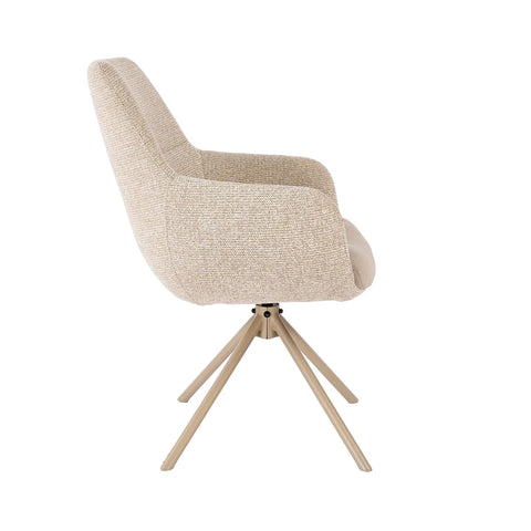 Alessia Natural Tweed Swivel Dining Chair with Pocket Springs - Set of 4,6 or 8