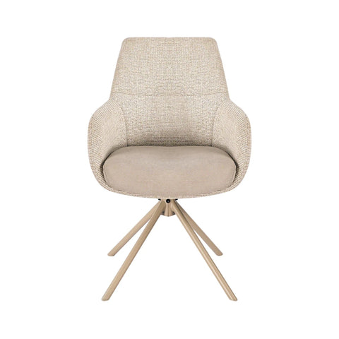 Alessia Natural Tweed Swivel Dining Chair with Pocket Springs - Set of 4,6 or 8