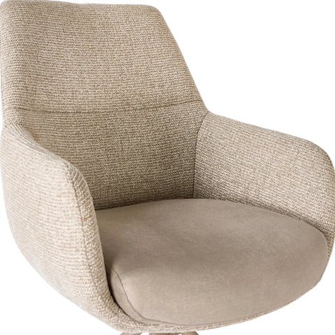 Alessia Natural Tweed Swivel Dining Chair with Pocket Springs - Set of 4,6 or 8