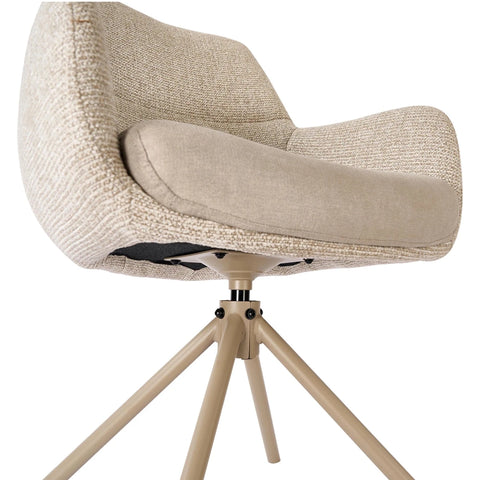 Alessia Natural Tweed Swivel Dining Chair with Pocket Springs - Set of 4,6 or 8