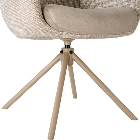 Alessia Natural Tweed Swivel Dining Chair with Pocket Springs - Set of 4,6 or 8