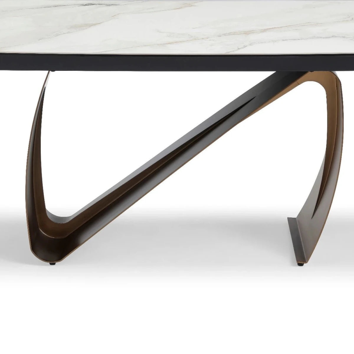 Luxury dining table with brushed brass N shaped base - Base