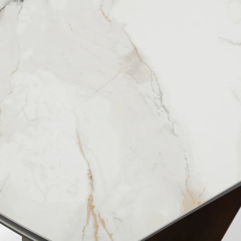 Luxury dining table with brushed brass N shaped base - table top