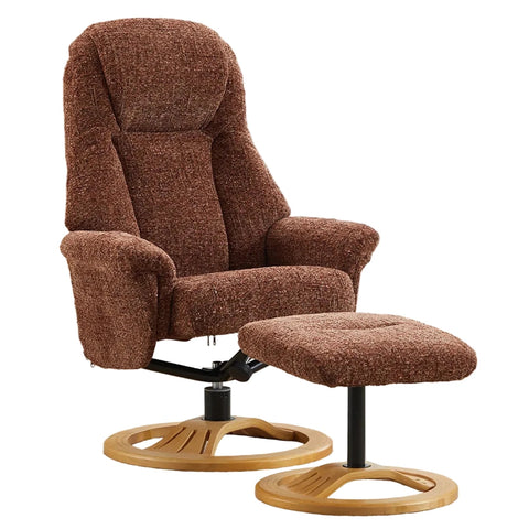 Allegan Fabric Swivel Recliner Chair with Footstool