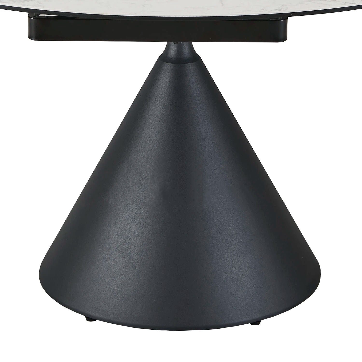 Alonzo Round Ceramic Ext Dining Table with 4 Taupe Fabric Swivel Chairs - Pendle Village Furniture