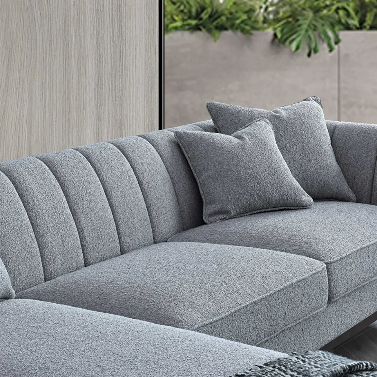 Cooper Left Hand Corner Sofa in Dolphin Boucle - Pendle Village Furniture