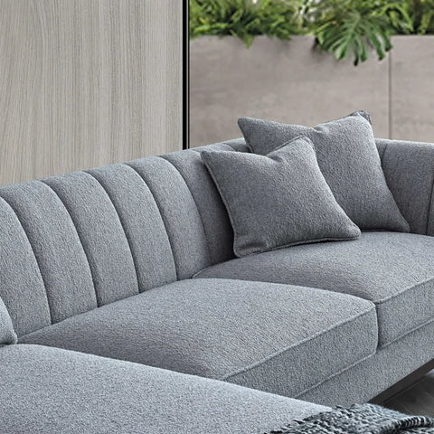 Cooper Left Hand Corner Sofa in Dolphin Boucle - Pendle Village Furniture