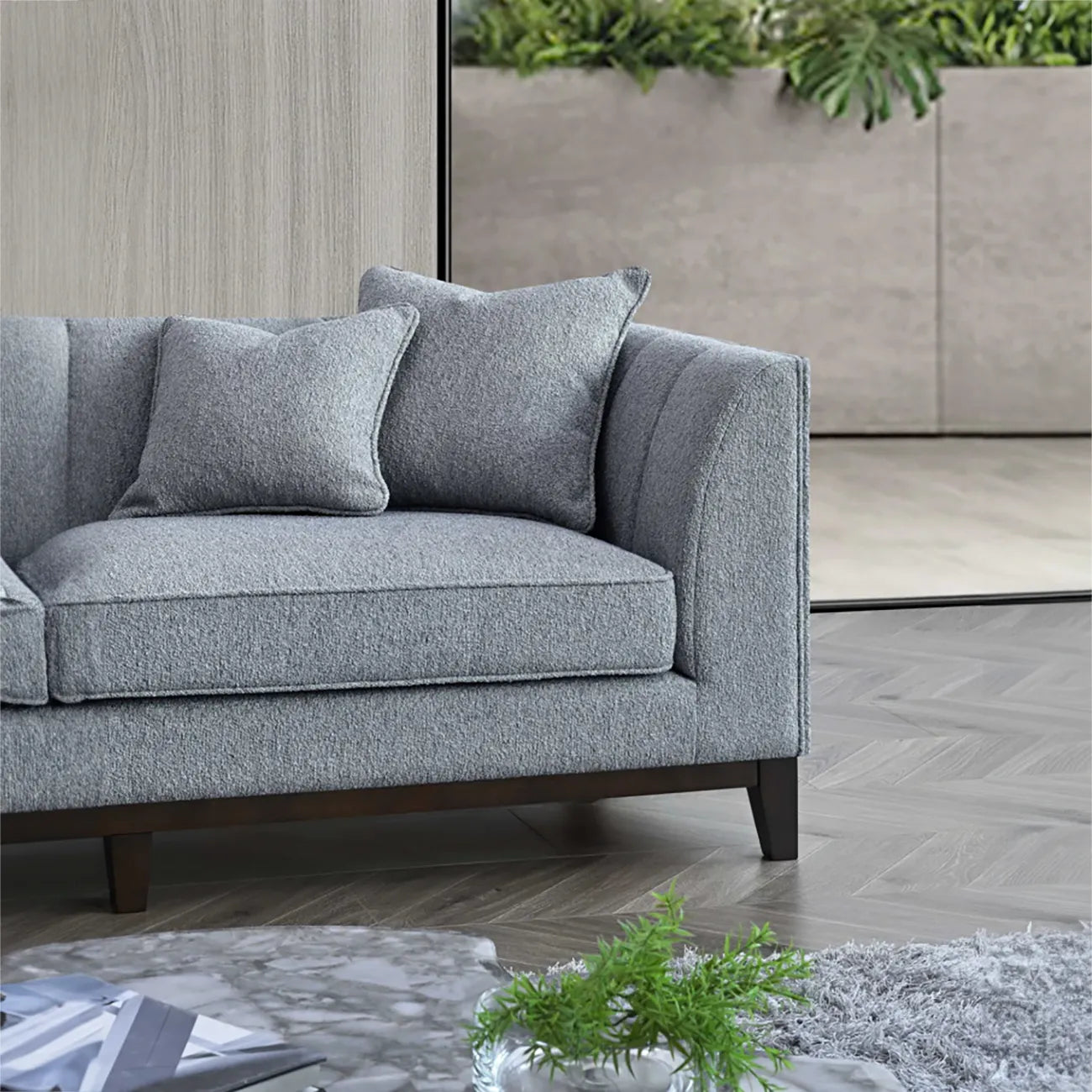 Cooper Left Hand Corner Sofa in Dolphin Boucle - Pendle Village Furniture