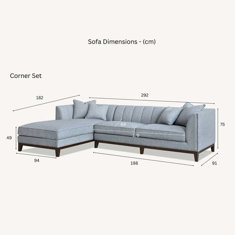 Cooper Left Hand Corner Sofa in Dolphin Boucle - Pendle Village Furniture
