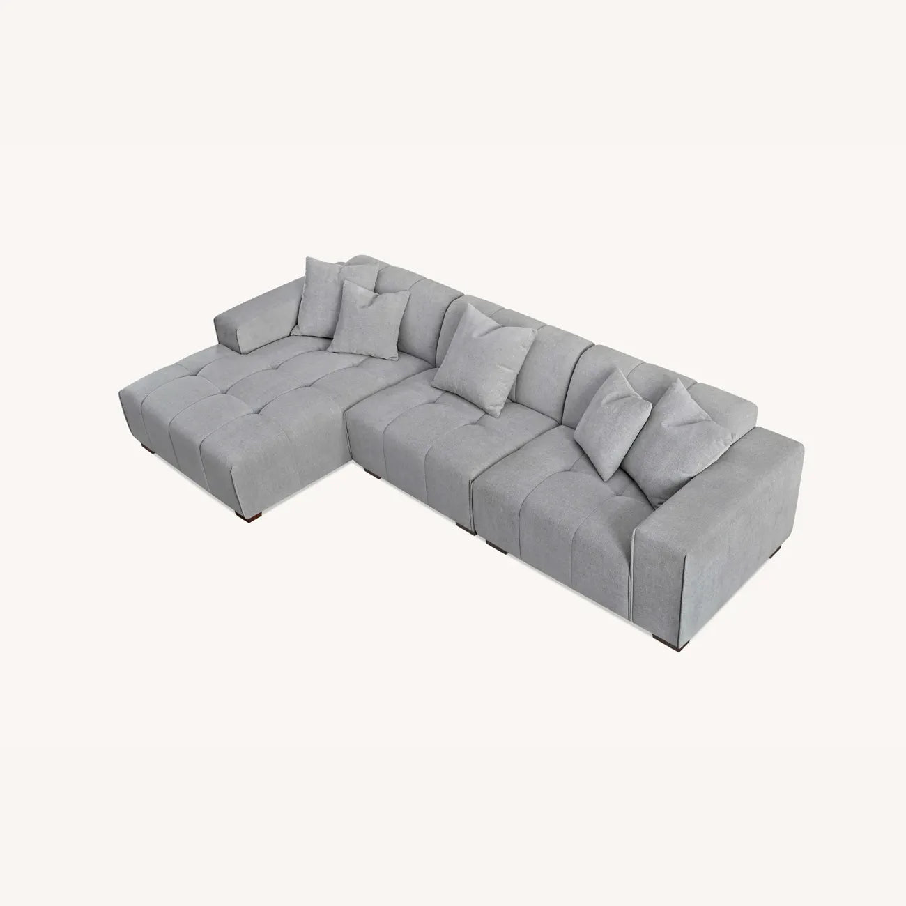 Leonard Left Hand Corner Boucle Sofa in Cloudy Grey - Pendle Village Furniture
