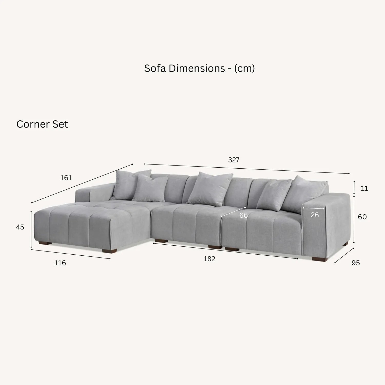 Leonard Left Hand Corner Boucle Sofa in Cloudy Grey - Pendle Village Furniture