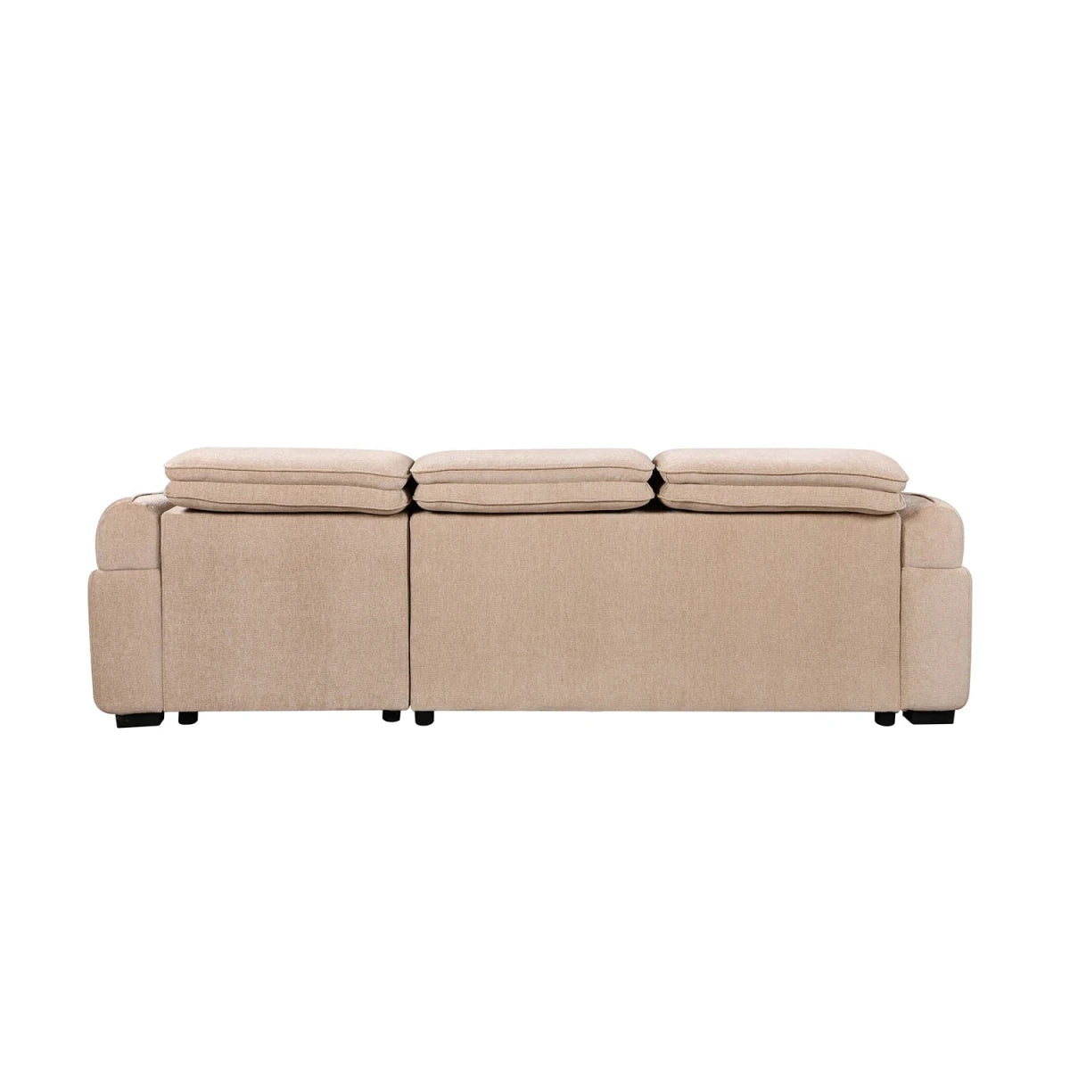 Contemporary Beige 3 Seater corner Chaise Sofa Bed with storage 