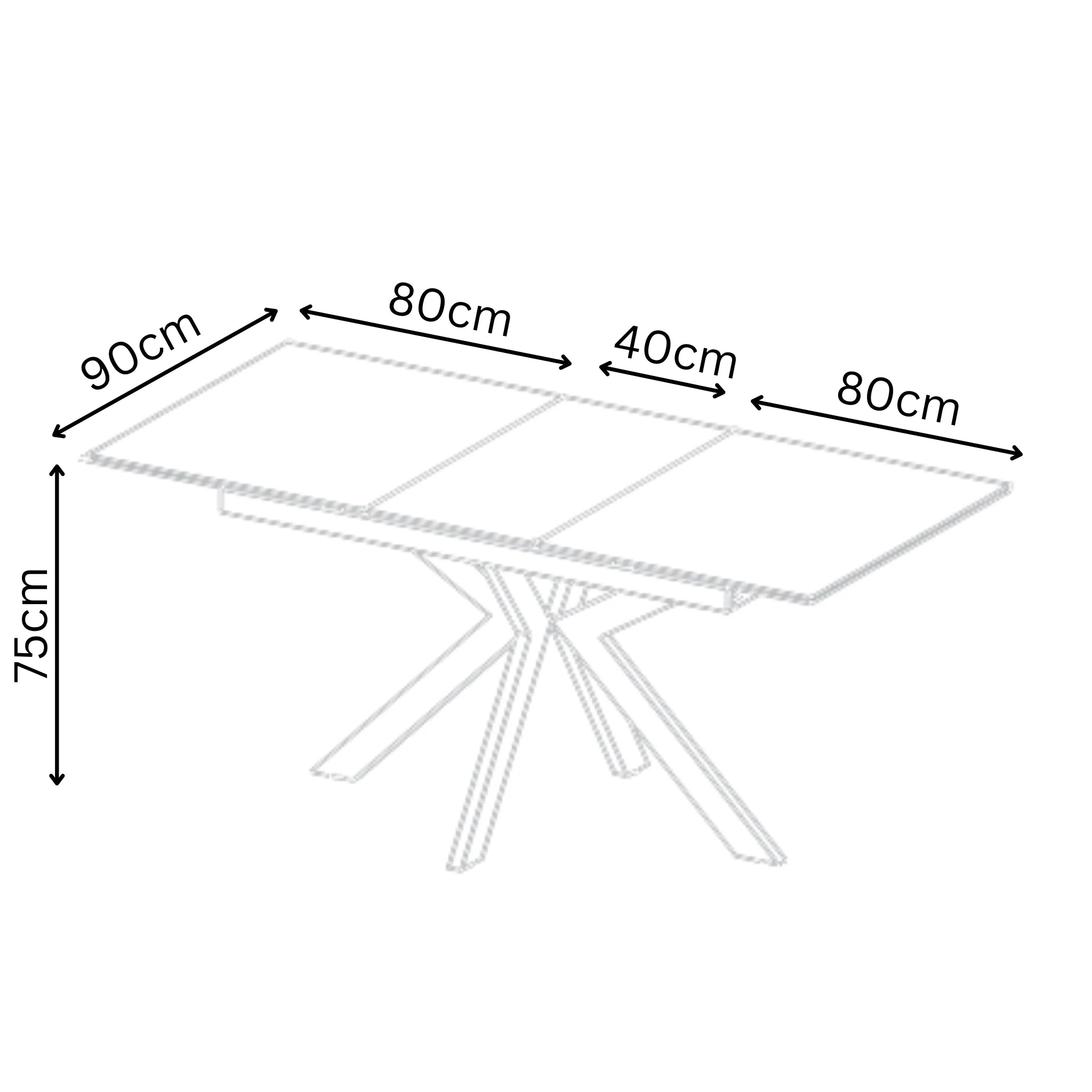Amari 160–200cm White Ceramic Extending Dining Table with Athens Chairs - Pendle Village Furniture