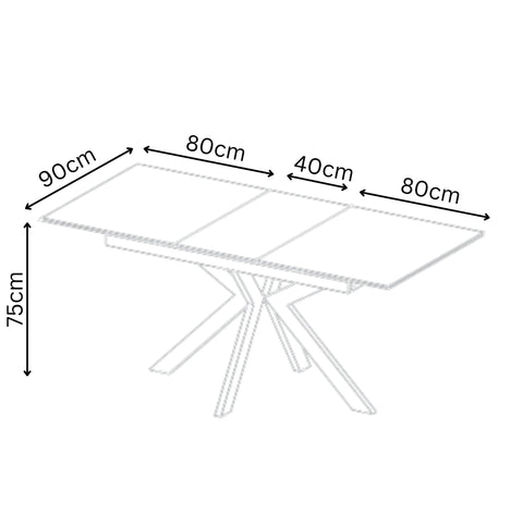 Amari 160–200cm White Ceramic Extending Dining Table with Athens Chairs - Pendle Village Furniture
