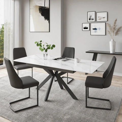 Amari Ceramic Extending Dining Table & Blakely Chairs Set