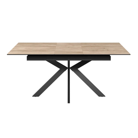 Amari Oak Effect Ceramic Extending Dining Table with Corner Bench Set - Pendle Village Furniture