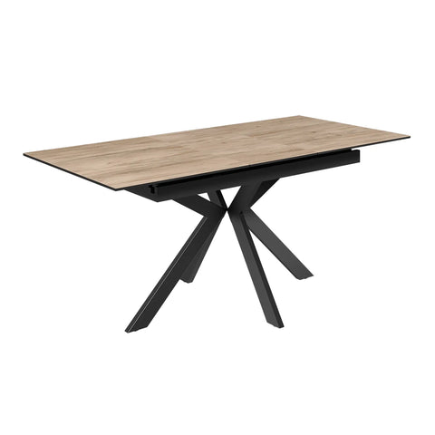 Amari Oak Effect Ceramic Extending Dining Table with Corner Bench Set - Pendle Village Furniture