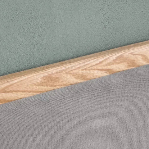 Upholstered linen panels offering comfort and modern simplicity.