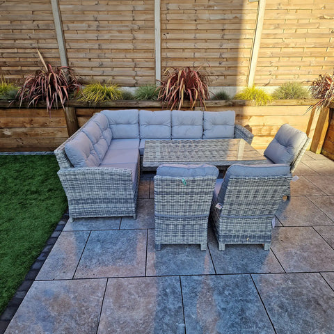 Signature Weave Amy Outdoor Large Wicker Corner Dining Set - Pendle Village Furniture
