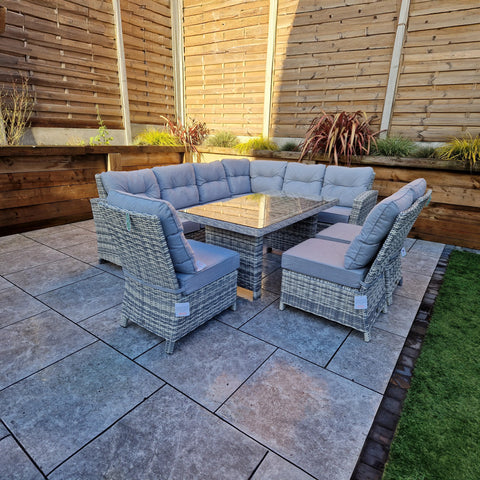 Signature Weave Amy Outdoor Large Wicker Corner Dining Set - Pendle Village Furniture