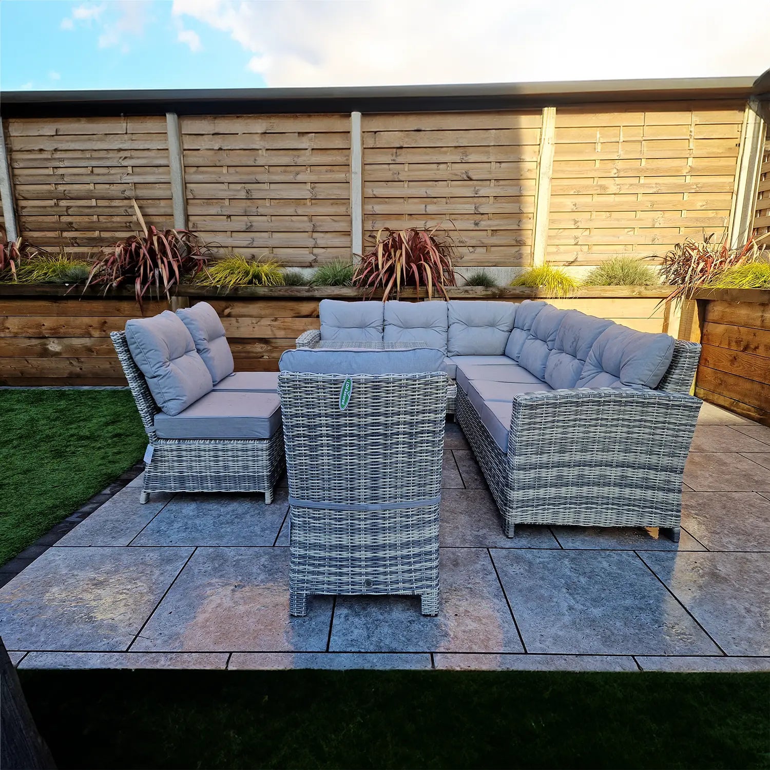 Signature Weave Amy Outdoor Large Wicker Corner Dining Set - Pendle Village Furniture