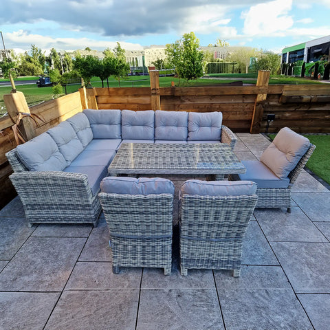 Signature Weave Amy Outdoor Large Wicker Corner Dining Set - Pendle Village Furniture