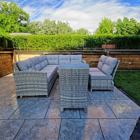 Signature Weave Amy Outdoor Large Wicker Corner Dining Set - Pendle Village Furniture