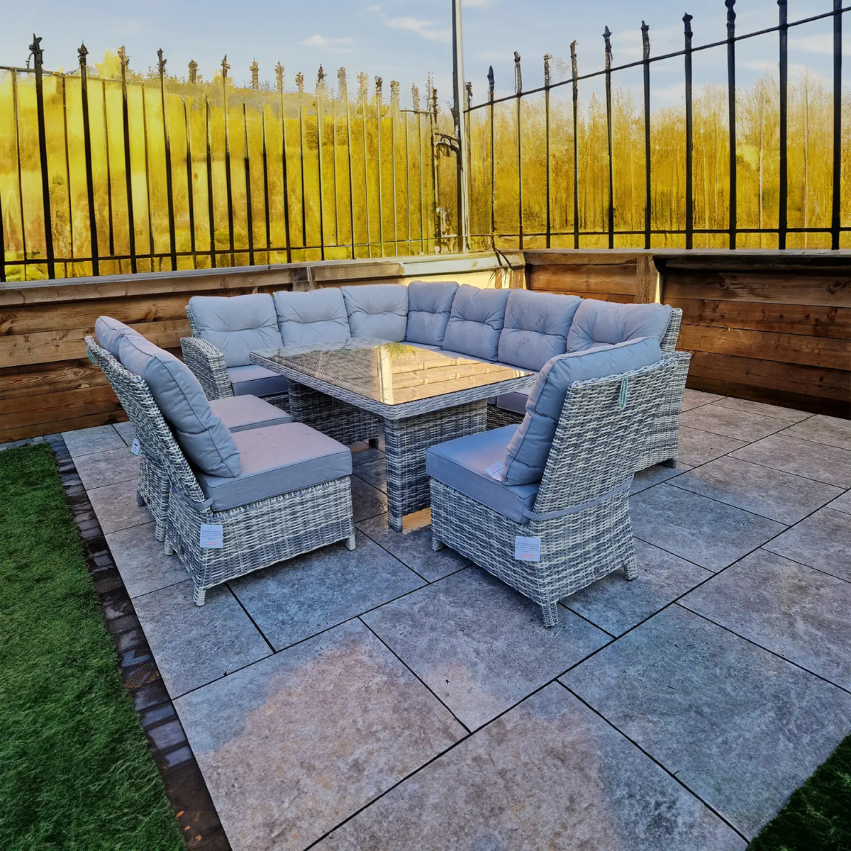 Signature Weave Amy Outdoor Large Wicker Corner Dining Set - Pendle Village Furniture