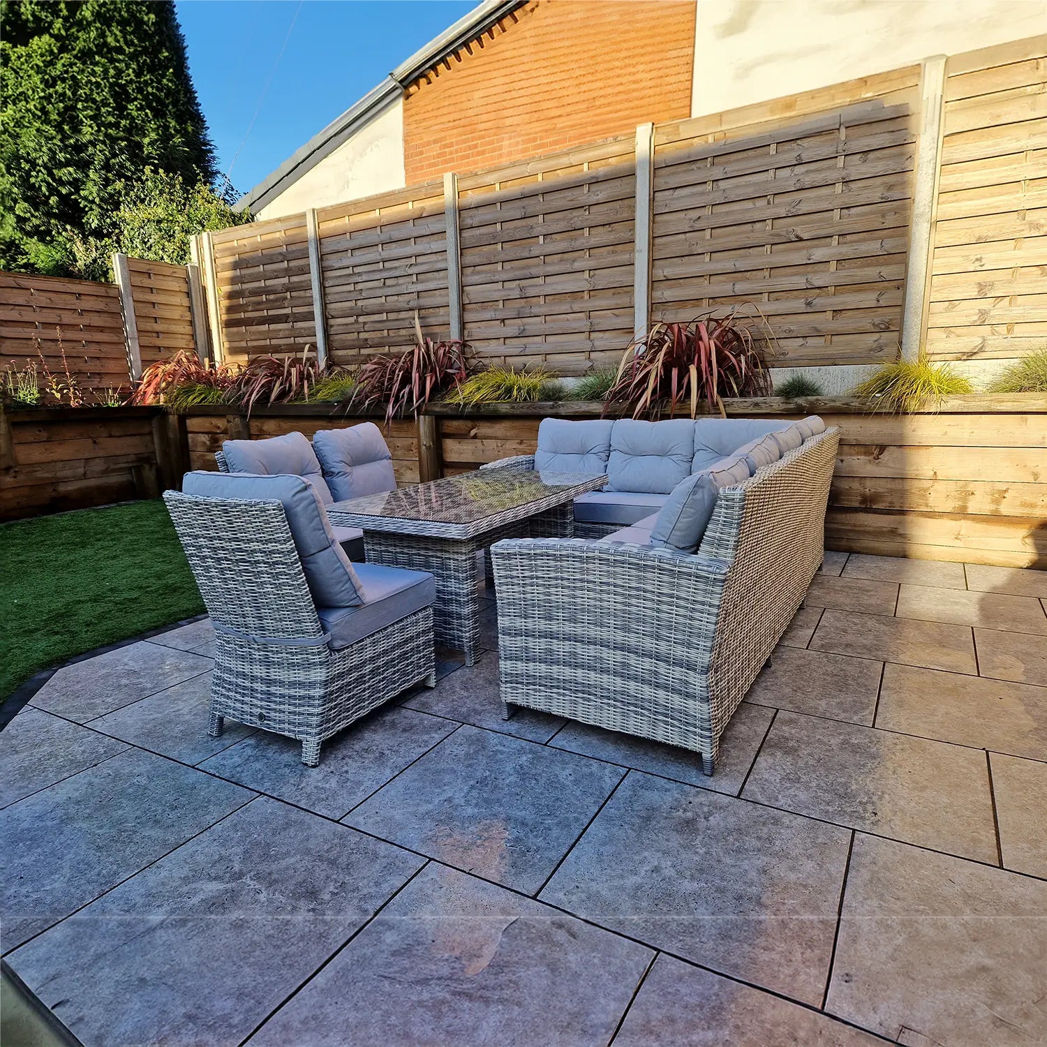 Signature Weave Amy Outdoor Large Wicker Corner Dining Set - Pendle Village Furniture