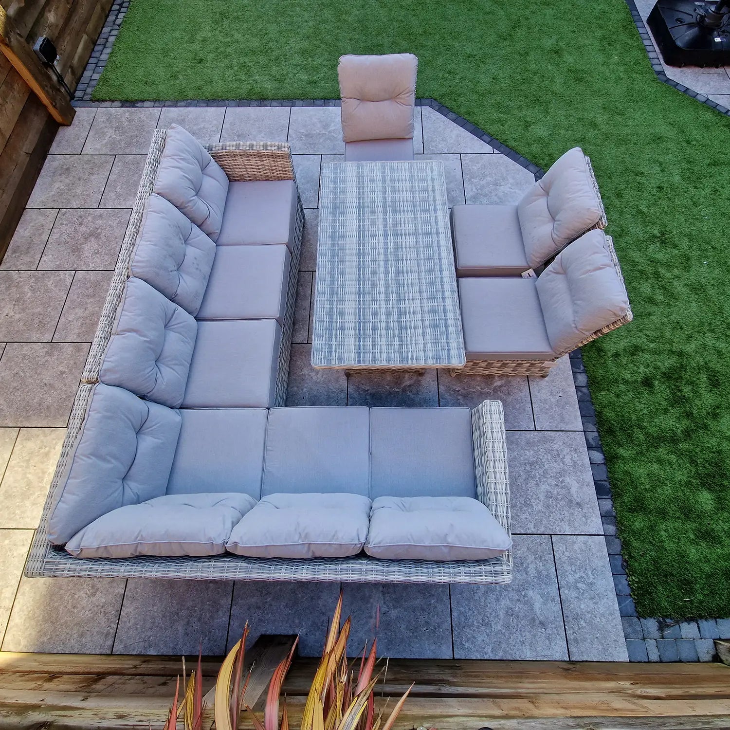 Signature Weave Amy Outdoor Large Wicker Corner Dining Set - Pendle Village Furniture