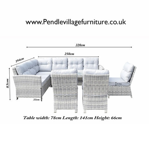 Signature Weave Amy Outdoor Large Wicker Corner Dining Set - Pendle Village Furniture