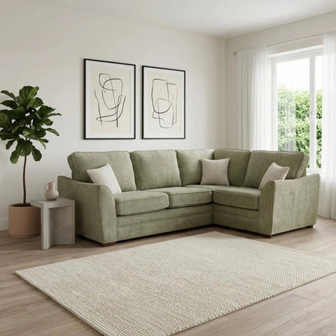 Modern large arm chaise sofa with supportive seating and fabric finish.