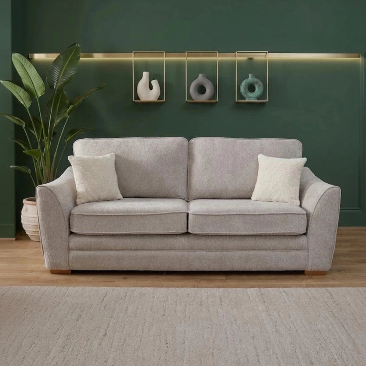 Andover Leo 2 seater sofa with curved arms and modern design.