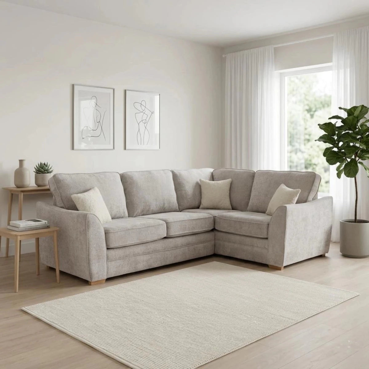 Modern small arm chaise sofa with comfortable seating.