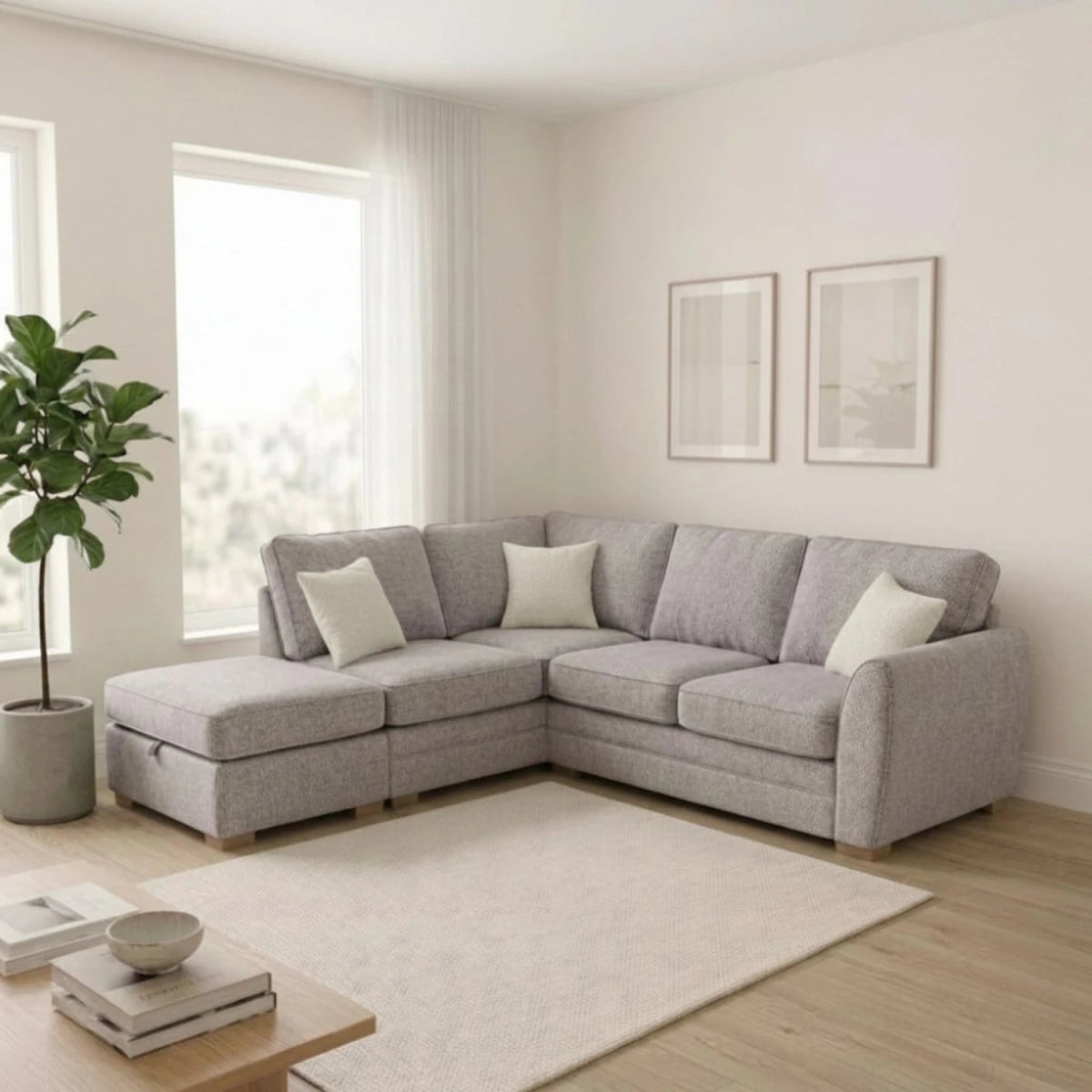 Andover Leo armless chaise unit with modern modular design.