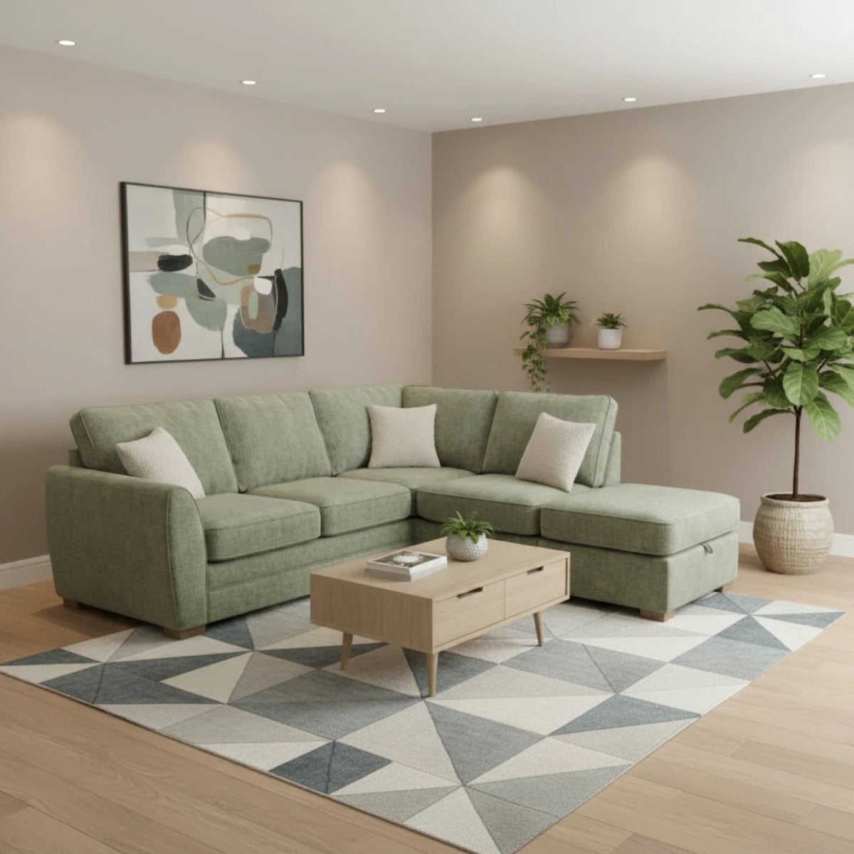Andover Leo armless chaise unit with modern modular design.