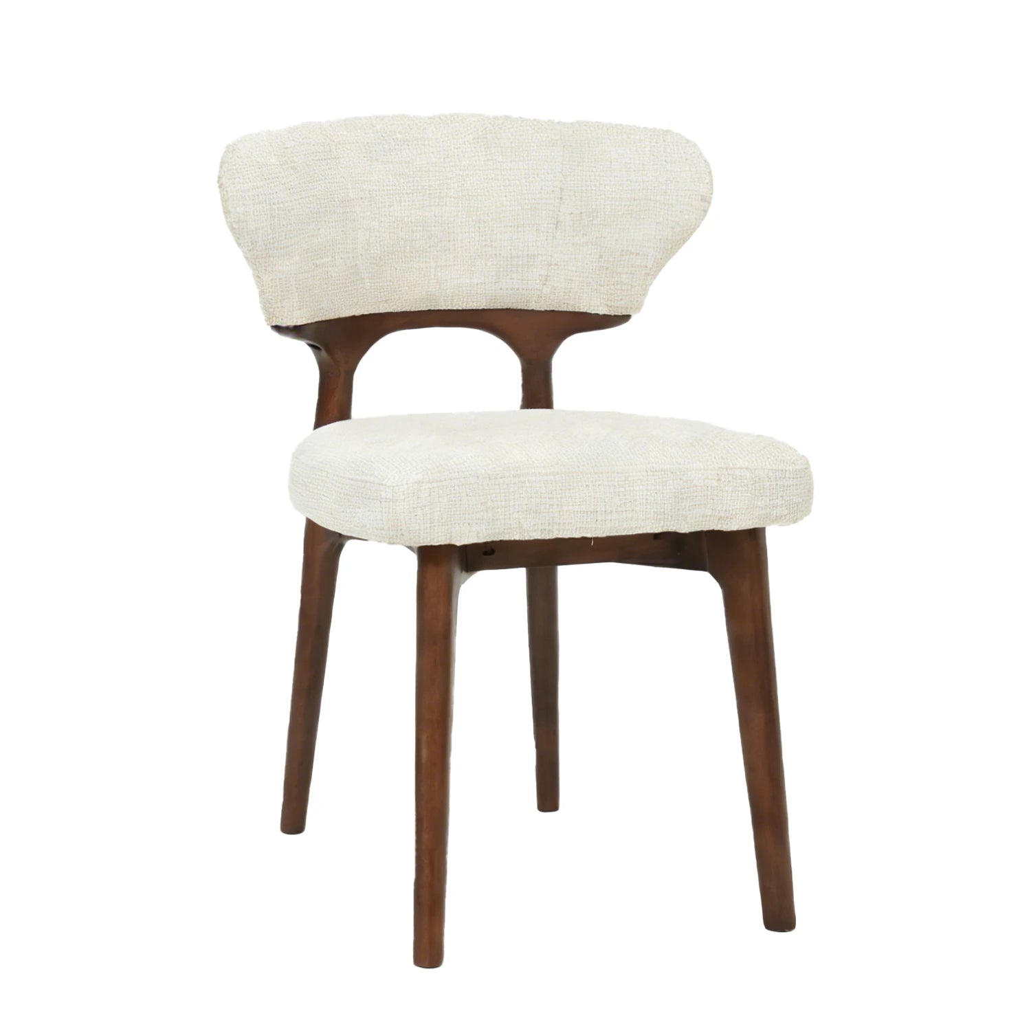 Antonio Walnut & Cream Dining Chairs Set of 4, 6 or 8
