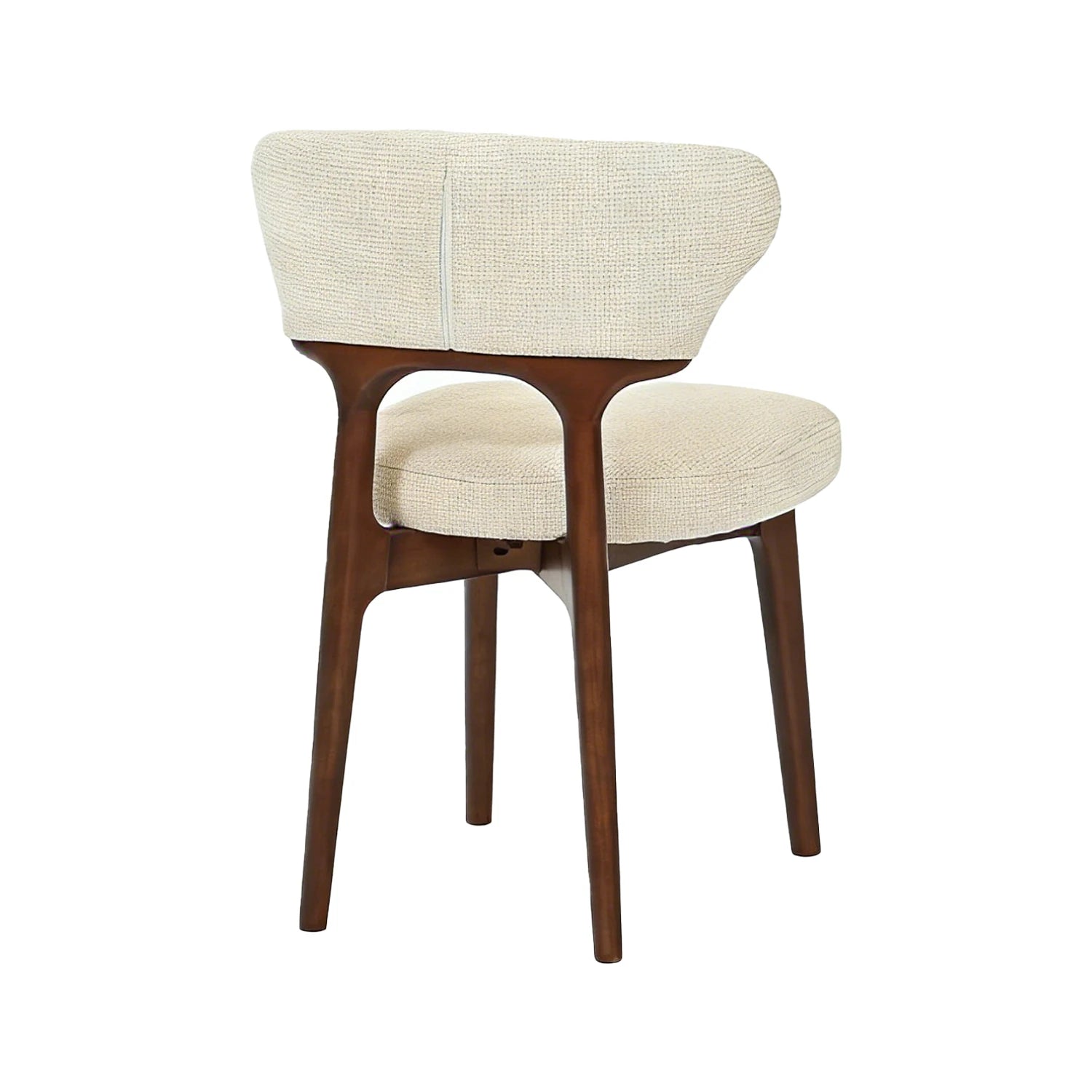 Antonio walnut and cream upholstered dining chair