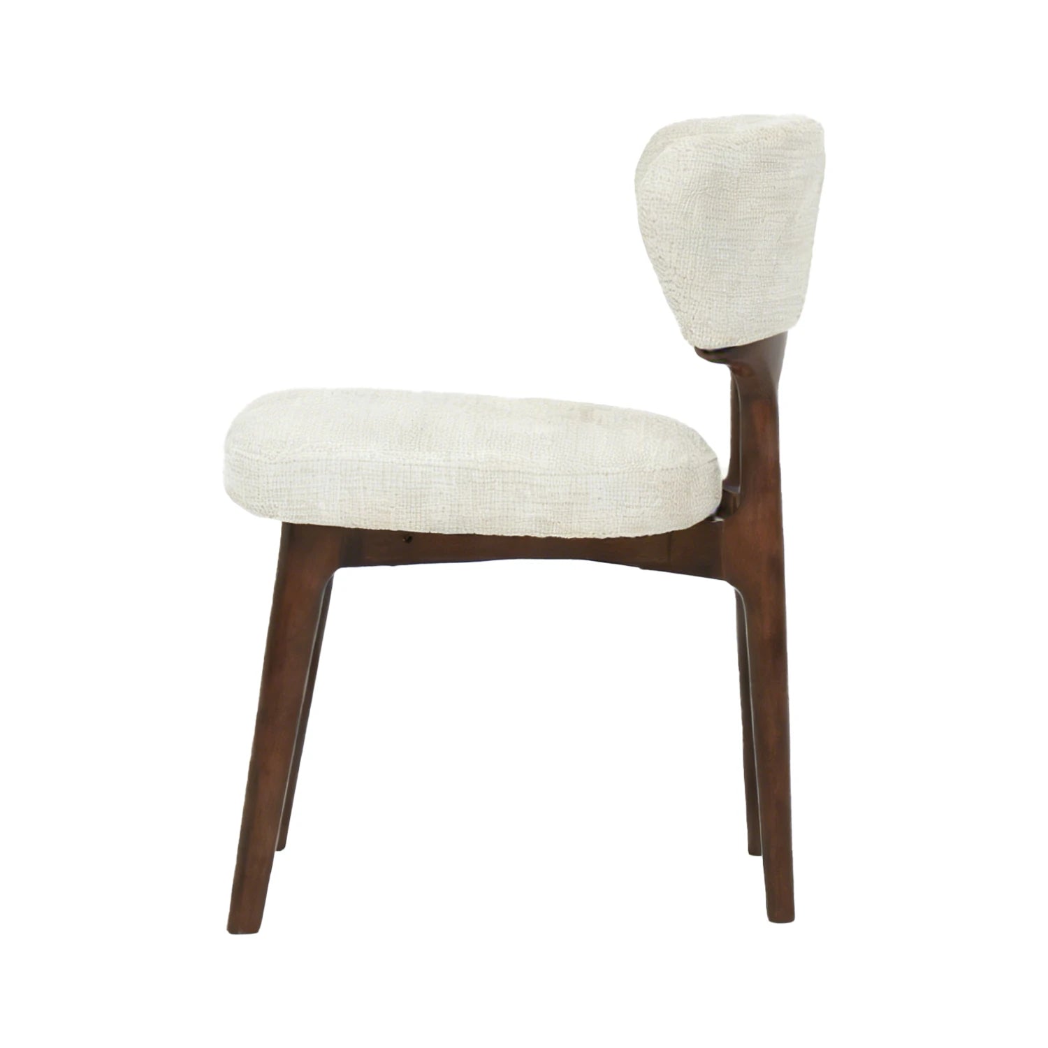 Contemporary open-back dining chair in walnut finish