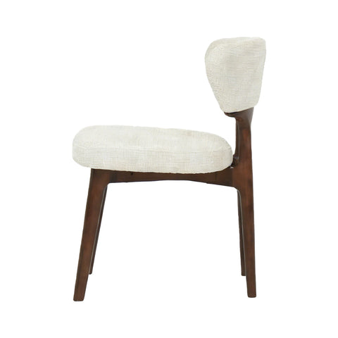 Contemporary open-back dining chair in walnut finish