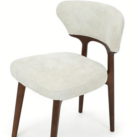 Antonio dining chairs in walnut and cream set
