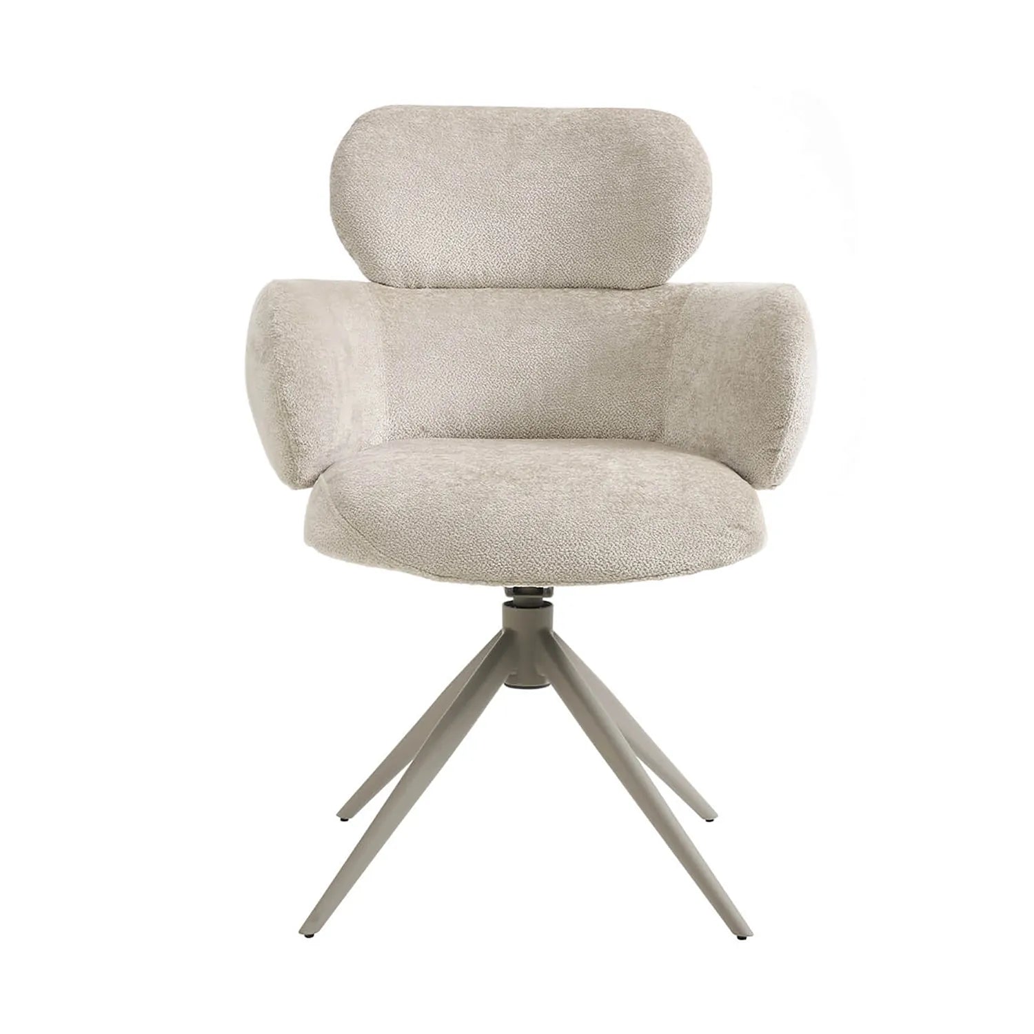 Set of 4 Apollo Beige Fabric Swivel Dining Chairs
