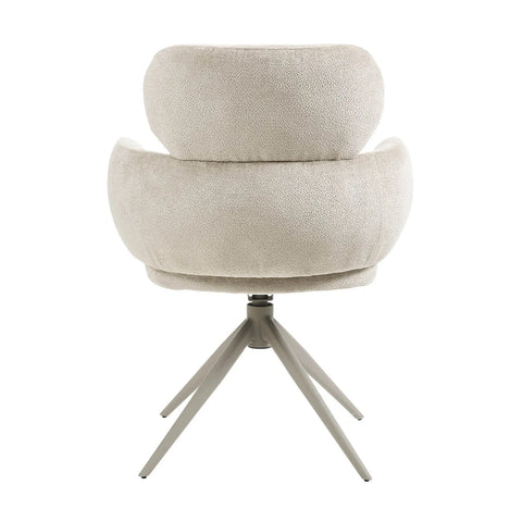 Set of 4 Apollo Beige Fabric Swivel Dining Chairs
