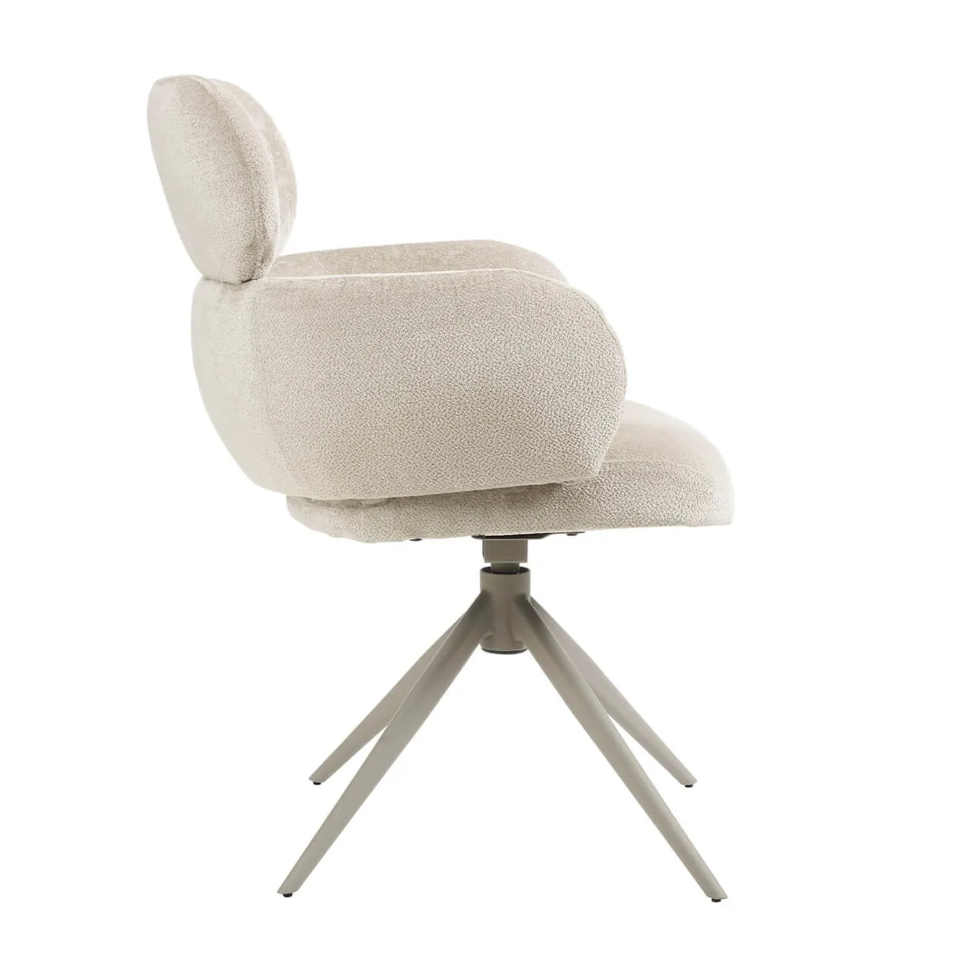 Set of 4 Apollo Beige Fabric Swivel Dining Chairs