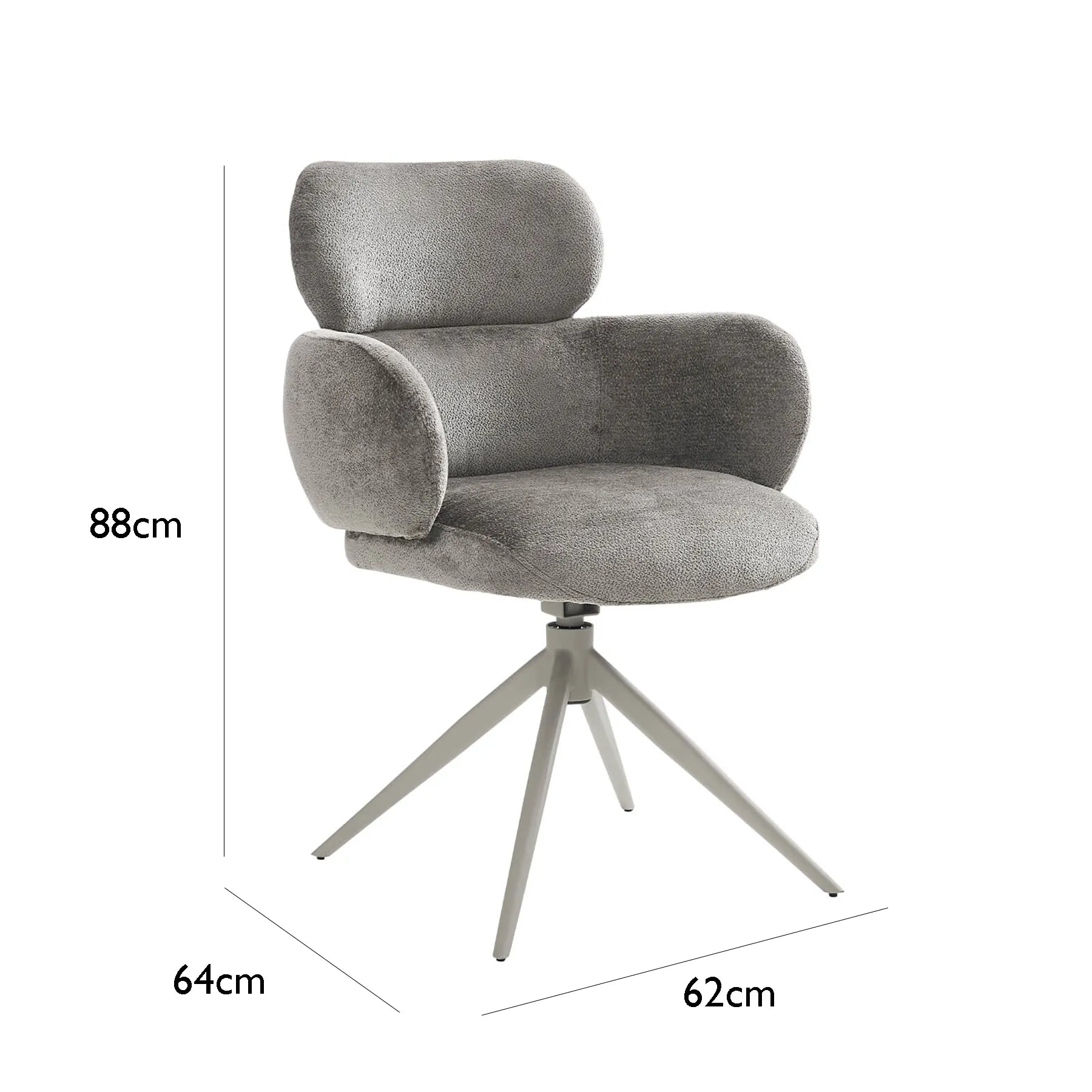 Set of 4 Apollo Beige Fabric Swivel Dining Chairs