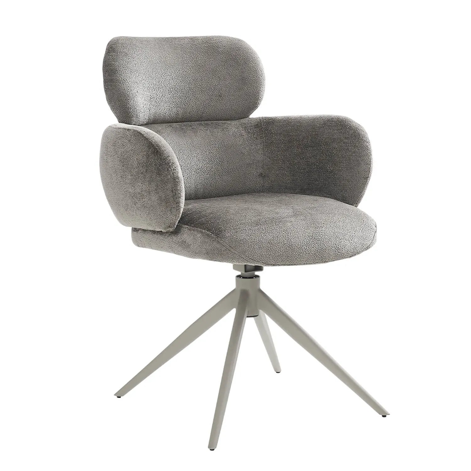 Set of 4 Apollo Beige Fabric Swivel Dining Chairs