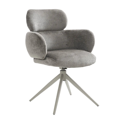 Set of 4 Apollo Beige Fabric Swivel Dining Chairs