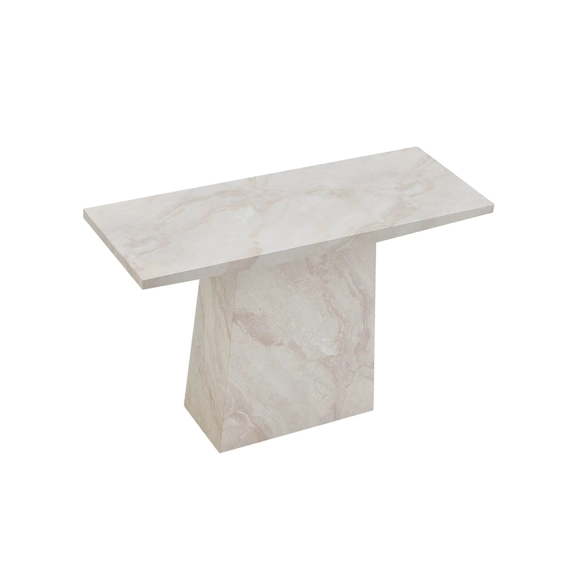 Apollo Taupe Marble Gloss Console Table – Top View